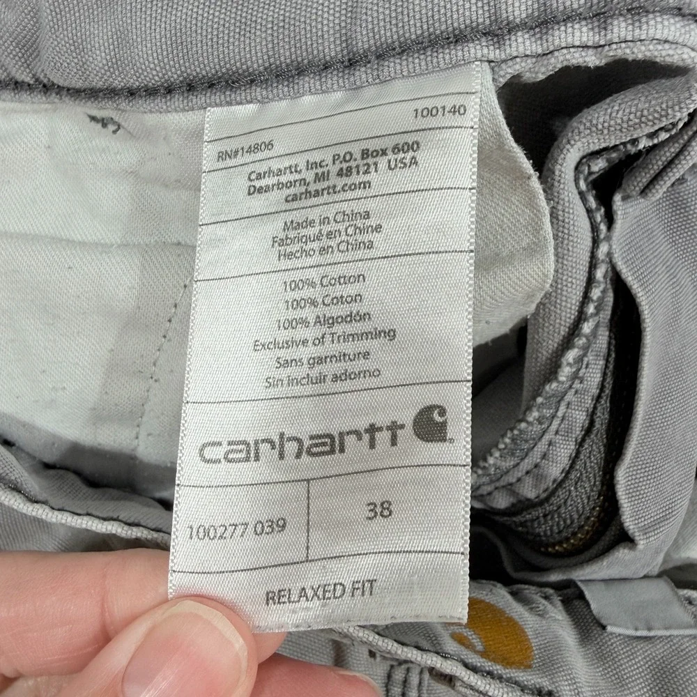 Carhartt Men's Relaxed Fit Dark Grey Heavyweight Cargo Shorts Size 38 Utility